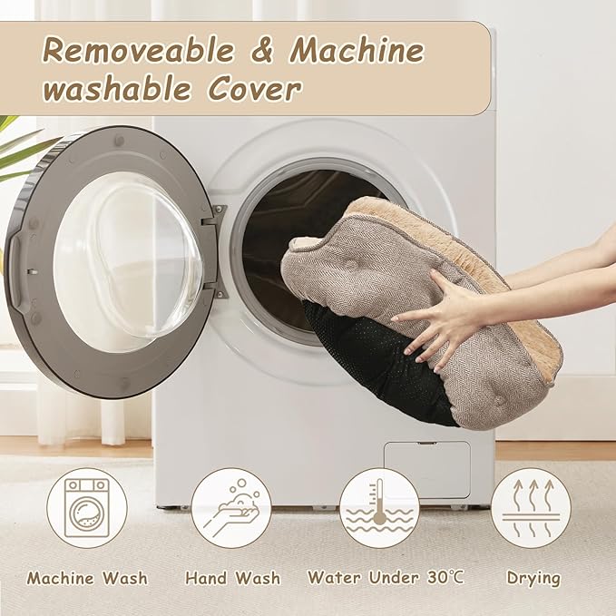 Cat Beds for Indoor Cats,Kitten Bed,Dog Bed for Extra Small Dogs Breeds,Puppy Kennel Bed, Comfy Durable Pet Sleeping Bed, Washable Roun Cat Bed & Non-Slip Bottom, Size 19"L x 16"W x 6.5"Th