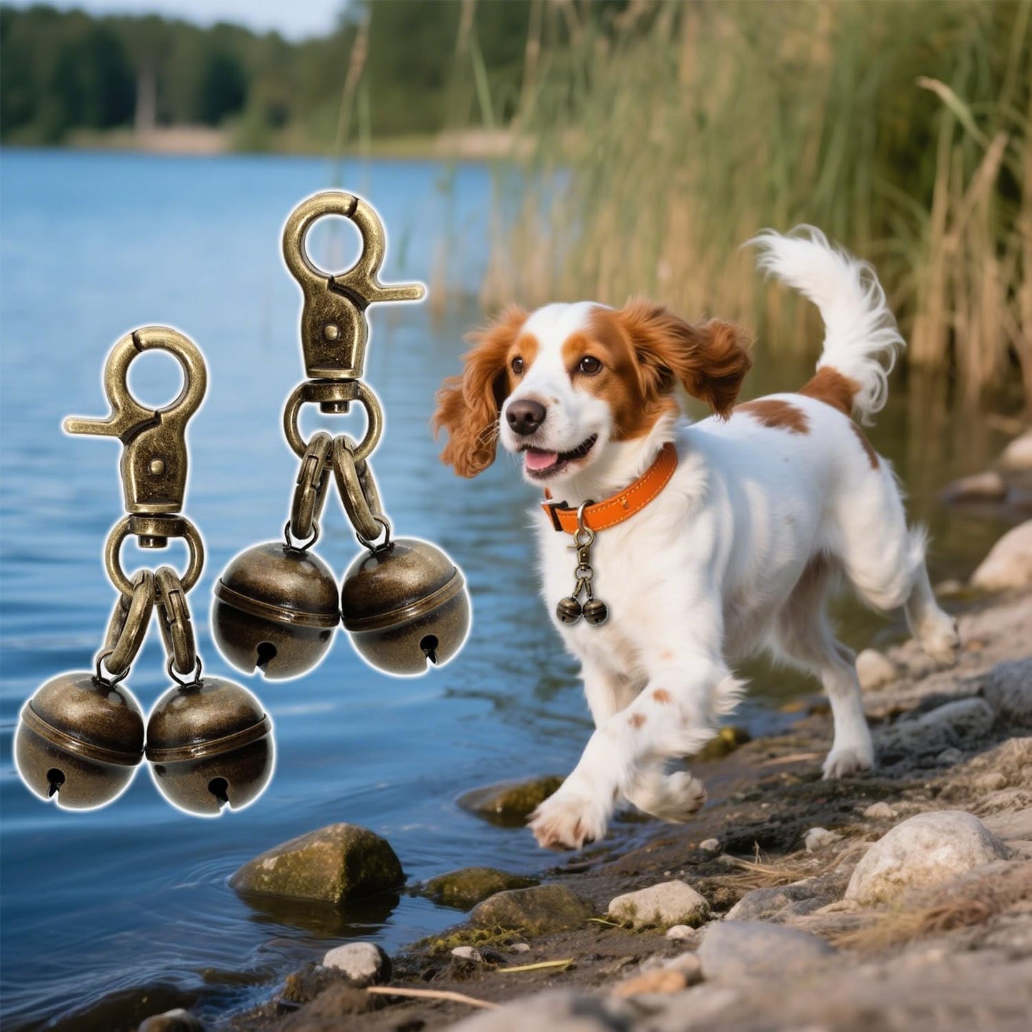 Copper Bells for Dog Collars with Snap Clips - Made of Pure Copper for Dogs/Cat - Clear Sound & No Rust - Save Birds Wildlife, Know Where Your Pet Christmas Sounds