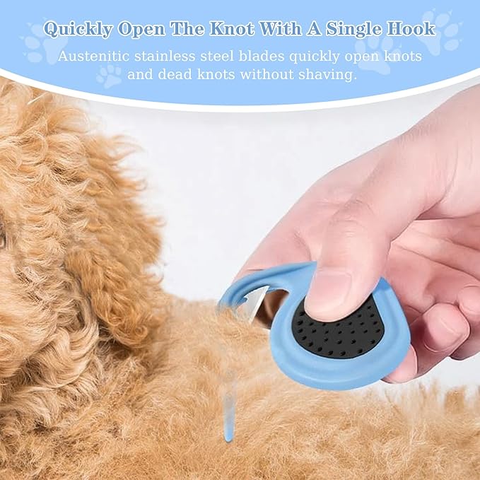 Multifunctional Pet Grooming Comb - Hair Removal Tool for Cats and Dogs, Knot Remover and Opener for Loose, Knotted Fur