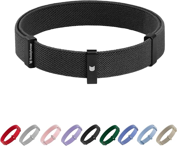 Safety Cat Collar and ID Tag Set - Elastic Quick Release Non Breakaway Personalized Anodized Aluminum Engraved Pet Name Tag, Lightweight for Kitten Small Large Cats