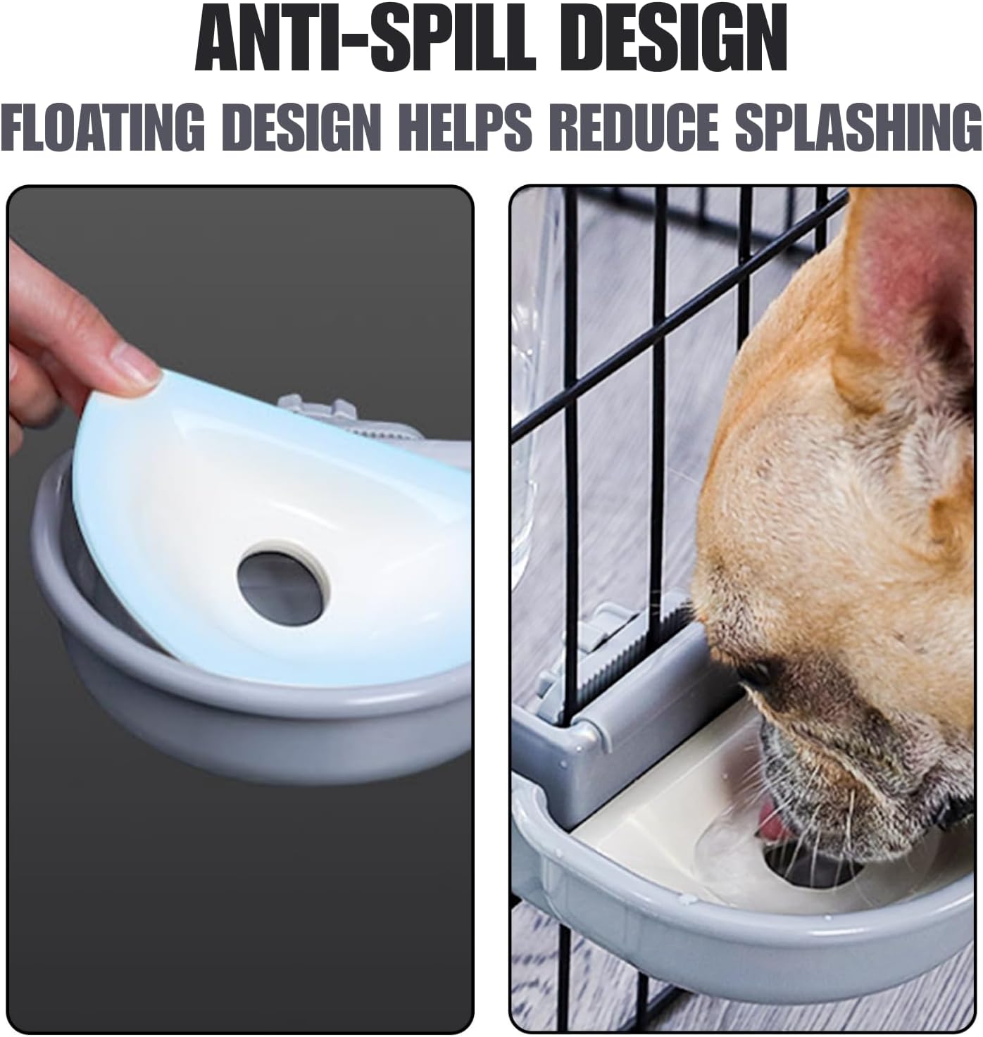 Automatic Pet Food Water Dispenser, Auto Gravity Pet Feeder Water Bottle Set for Crate, Feeding Station for Small Dog Cat Rabbit Guinea Pigs Chinchilla Ferret Hedgehog (Blue)