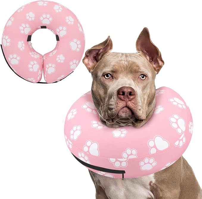 Supet Inflatable Dog Cone Collar Alternative After Surgery, Dog Neck Donut Collar Recovery E Collar for Neuter, Soft Dog Cone for Small Medium Large Dogs