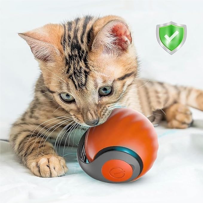 Interactive Cat Toys for Indoor Cats, Automatic Cat Toy with Tail, Electric Rolling Ball on Carpet,Cat Toys for Bored Indoor Adult Cats