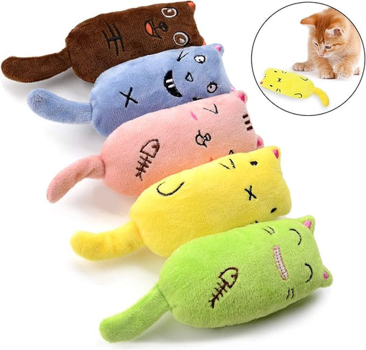 Legendog 5Pcs Catnip Toy, Cat Chew Toy Bite Resistant Catnip Toys for Cats,Catnip Filled Cartoon Mice Cat Teething Chew Toy (Multicolor1)
