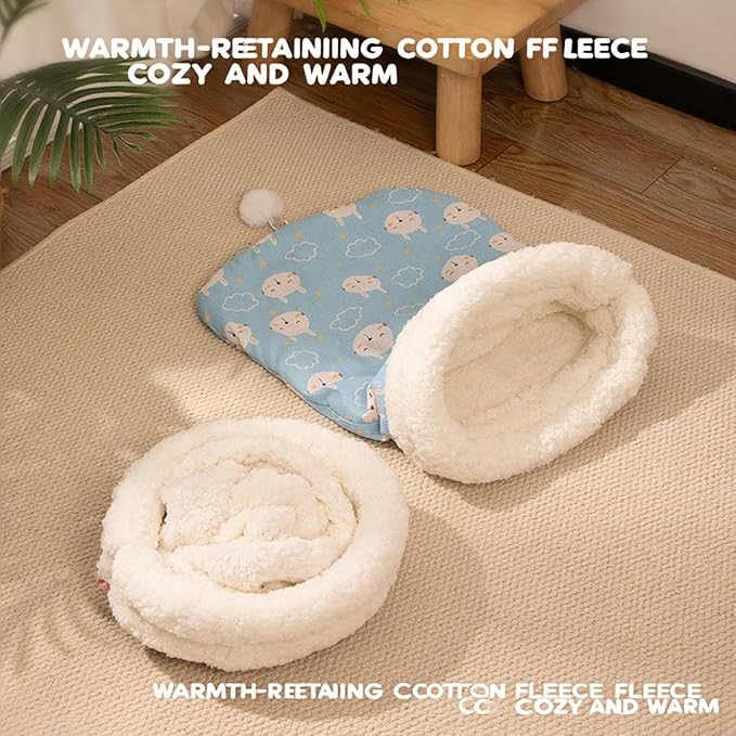 Cozy Pet Nest for Cats, Cozy Pet Nest for Cats and Dogs, 2025 New Winter Sleeping Bag with Thickened Pockets, Cat Bed Cave Sleeping Bag,Self Warming Pad Sack for Kitten/Puppy (C, 18 * 22in)