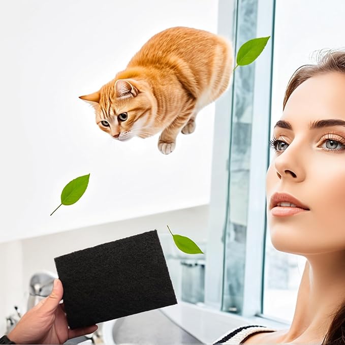 6 Pack Carbon Filters Compatible with Van Ness Cat Litter Box, 4.5 x 6.5Inch Activated Charcoal Replacement Odor Filters for Pureness F6 Zeloite Air Filter