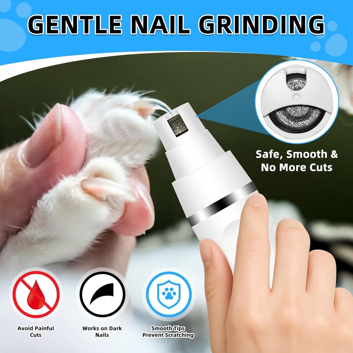 Guinea Pig & Rabbit Grooming Kit 2 in 1 – Cordless Hair Clipper & Nail Grinder for Small Animals– Low-Noise Rechargeable Nail Clippers Electric