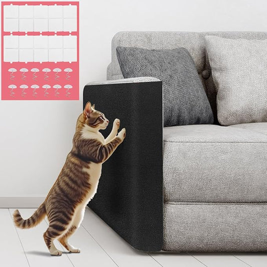 Cat Scratching Mat Self-Adhesive, 78.7"x15.8" Trimmable Cat Scratch Furniture Protector, Durable Cat Scratch Pad for Couches, Cat Trees, Walls, Easy to Install for Cat Owners