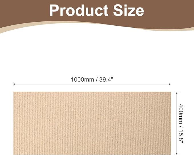 uxcell Self-Adhesive Cat Scratching Mat, 1 Roll 39.4" x 15.8" Couch Protector from Cat Claws for DIY Sofa, Wall, Doors, Cut Anti Cat Scratch Pad Carpet Mat, Khaki