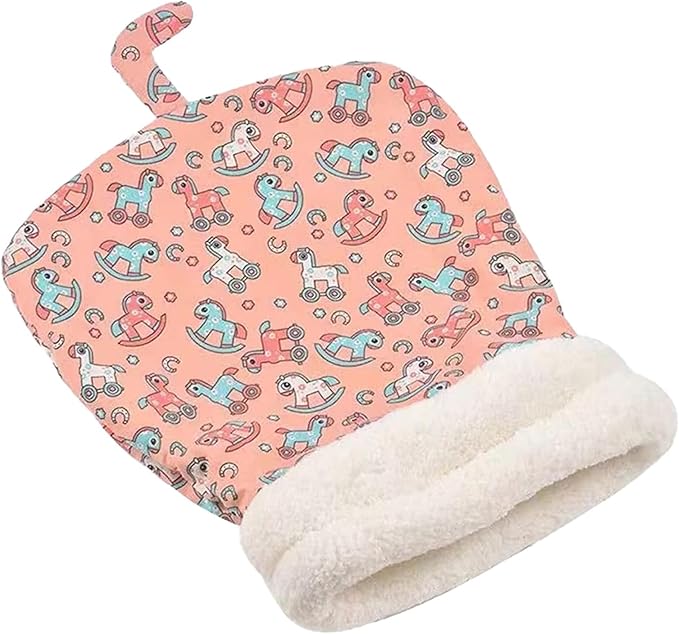Cozy Sleeping Bag, Cozy Nest for Cats and Dogs, Soft Cat Dog Sleeping Bag, Cat Sleeping Bag for Indoor, Warm Nest for Indoor Cats&Small Dogs, Semi-Enclosed Design (Pink Pony(Without Ear), Large)