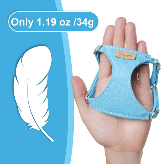 Puppytie No Pull xs Dog Harness with Multifunction Dog Leash,Soft Adjustable No Choke Escape Proof Pet Harness Vest,Ocean Blue,XS