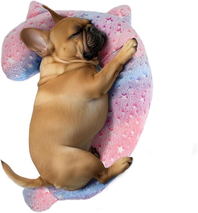 Dog Calming Pillow, Glow in The Dark Dog Put Head on, Soft Question Mark Pillows for Dogs, Kids, Adults, Washable Dog Bed Pillow, Cozy Dog Body Pillow Gifts (M Pink)