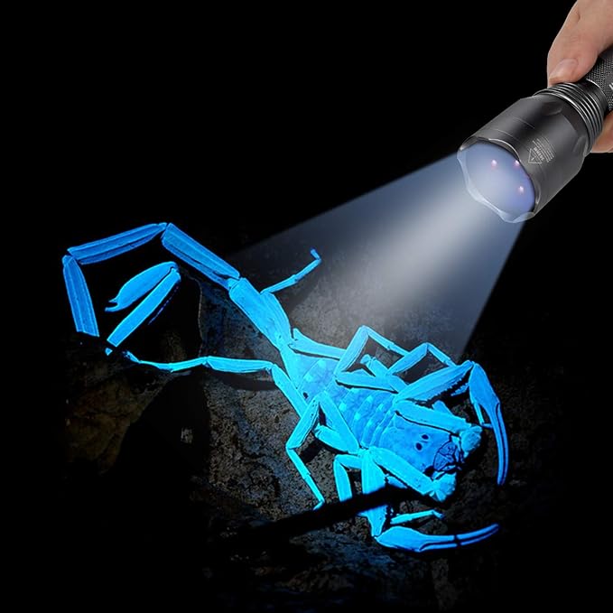 S3 365nm UV Flashlight with 3 LEDs, Powerful Blacklight Flashlights for Pet Urine Detection, Resin Curing, Rocks, Scorpion