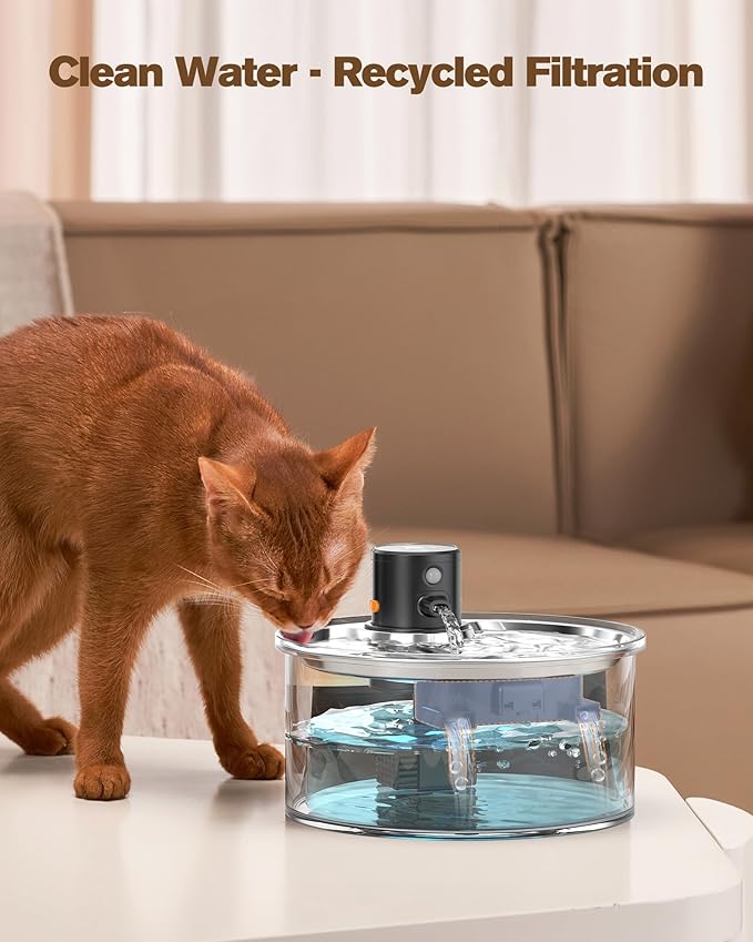 Replacement Cat Water Fountain Filters: VKIMISS Official 12 Pack Cat Fountain Replacement Filters & Pre-Filter Sponges for 108oz/3.2L Automatic Pet Fountains (6 Filters+ 6 Sponges)