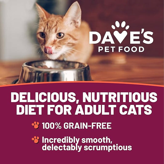 Dave's Pet Food Grain Free Wet Canned Cat Food Pate (Gobblicious Gourmet), Made in USA Naturally Healthy, Added Vitamins & Minerals, 5.5 oz Cans (24 Pack)