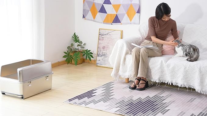 8" Sifting Pull-Out Cat Litter Box with Lid for Pine Pellets