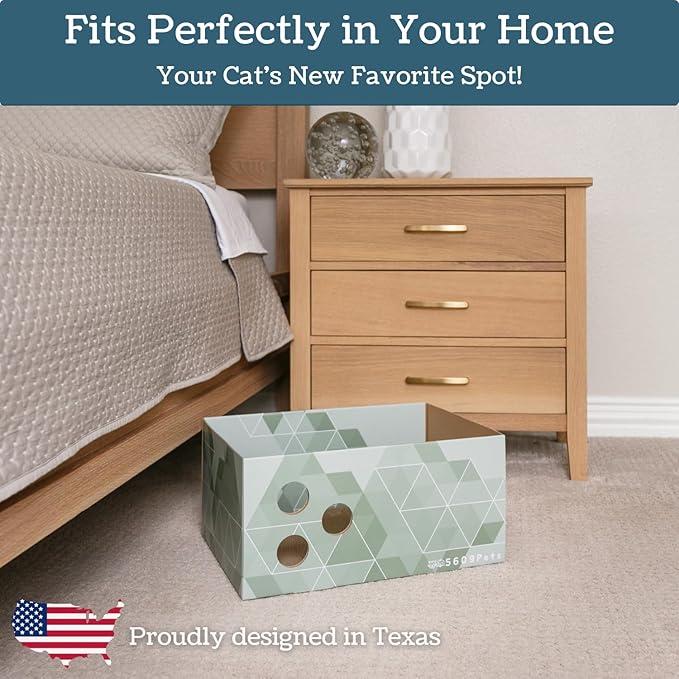 Heavy Duty Cardboard Cat Scratching Box with Refillable Double-Sided Cat Scratcher Board for Indoor Cats