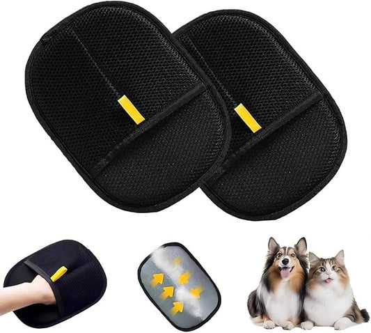 Pet Hair Removal Glove - Cat & Dog Electrostatic Hair Remover Grooming Glove 2Pcs