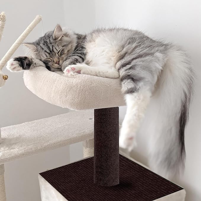 Cat Scratch Couch Furniture Protector, Adhesive Cat Scratch Pad Deterrent for Furniture, DIY Climbing Scratcher for Indoor Cats (Brown, 78.7x15.8 in)