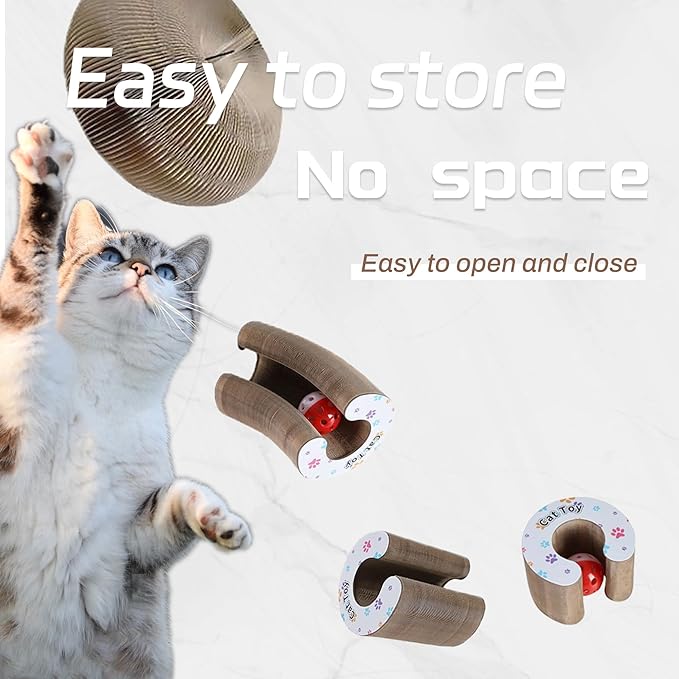2 Pcs Kitty Kurlz cat Toy Magic Organ Cat Scratching Board Toy Kitty curlz Foldable Accordion Cats Toy (2pcs)
