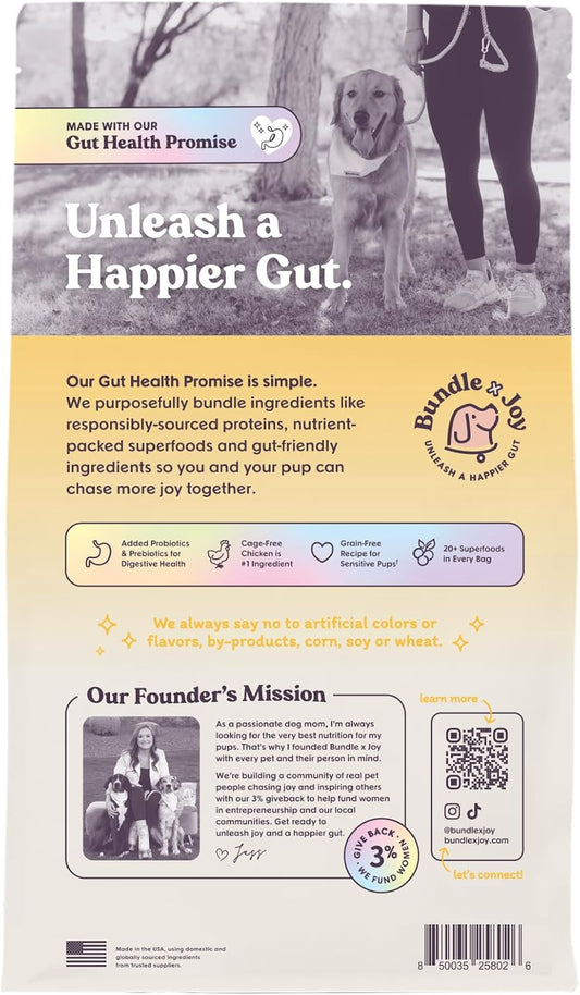 Golden Probiotic Dog Food Dry, Chicken, 4lb Bag, Allergy and Gut-Friendly Adult Kibble for Digestive Health with Cage-Free Chicken, 20 Plant Based Superfoods, Beef and Grain Free