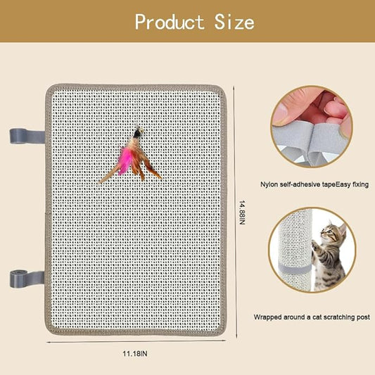 2PCS Cat Nail File Scratcher with 80-Grit Aluminum Oxide - Wrap-Around Design for Nail Trimming & Scratching Post Repair | Cat Scratchers That File Nails (Post Style)