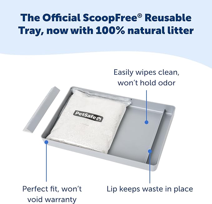 PetSafe Scoop-Free Natural Litter Reusable Tray - Durable Plastic Tray with Stainless Steel Magnets - Comes with 4.2 lb Bag of Premium Natural Litter