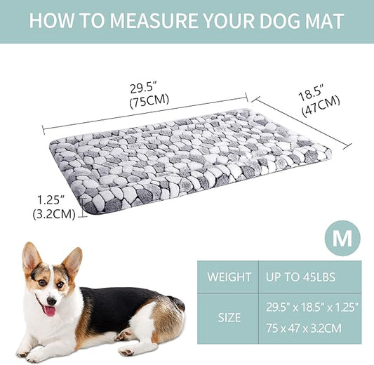 VANKEAN Dog Crate Pad Bed Mat Reversible (Warm& Cool), Soft Pet Sleeping Mat Dog Bed for Crate Suitable for Small to XX-Large Dogs and Cats, Machine Washable Crate Beds, Grey Stone Pattern