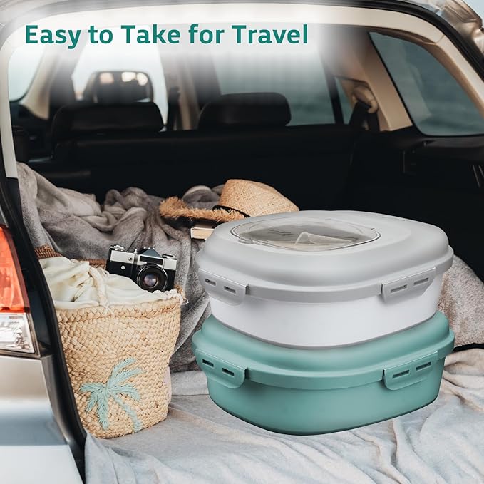 Rice Storage Bin Cereal Containers, 13-50lb Collapsible Rice Container Dispenser with Transparent Lid, Rolling Wheels, Measuring Cup and Scoop, Airtight Dog Cat Pet Food Storage Container Green