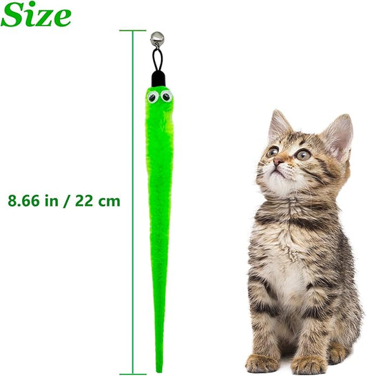 18 Pieces Cat Worm Toy Refills, Cat Toys Wand Replacement Attachments Assorted Worm Toy for Indoor Cats