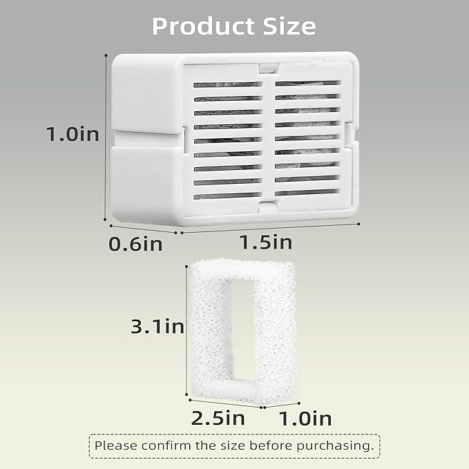 16 Pack Cat Fountain Filter Replacement, Triple Cupcake Cat Fountain Filters, 16 Pet Fountain Carbon Filters and 4 Foam Filters for Ceramic Cat Water Fountain