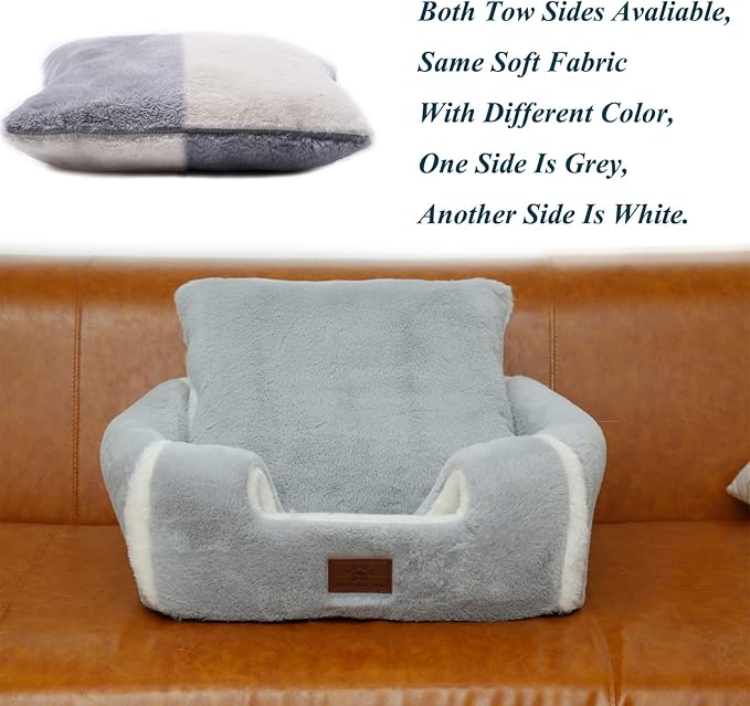 Cat Bed for Indoor Cats - Cat House Cats Tent with Removable Washable Cushioned Pillow, Soft and Self Kitten beds,Pet Bed, Grey,15inches