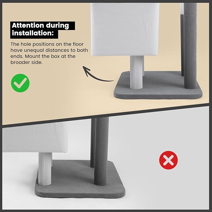 Gardner Pet 65in Heavy Duty Cat Tree Tower for Large Cats, Multi-Level Cat Furniture with Replaceable Sisal Scratching Post, Hammock | Extra-Large Platform & Condo (Black Red, Basic φ:2.84")