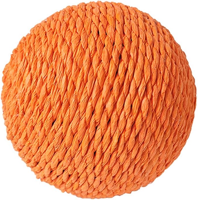 Extra Large 4-Inch Sisal Cat Ball Toy (Orange)