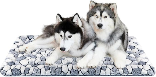VANKEAN Stylish Dog Crate Pad Bed Mat Reversible (Warm & Cool), Soft Pet Sleeping Mat Dog Bed for Crate Suitable for Small to XX-Large Dogs and Cats, Machine Washable Crate Beds,Grey Stone Pattern