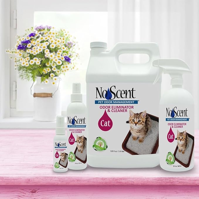 No Scent - Cat Litter Box Cleaner - 32 Fl Oz (946 mL)- Odor & Stain Remover with Probiotic Formula - Freshener for Furniture, Fabric, Hard Surfaces & Car