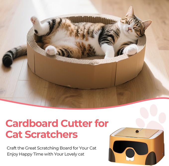 Cardboard Cutter for Cat - 3D Printed Card Board Cutter DIY Cat Scratchers Cardboard Strip Tool Machine for Making Cat Scratching Board Cat Bed