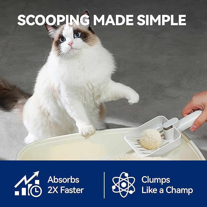 OPET Corn & Cassava Cat Litter, Natural Ingredients, Quick Clumping Cat Litter, Flushable, Superior Odor Control,99.9% Dust Free Kitty Litter