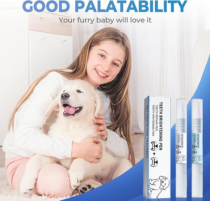 Pet Toothbrush Pen, 2025 Upgrade Pet Oral Repair Gel, Dog & Cat Dental Care, Fresh Breath, White