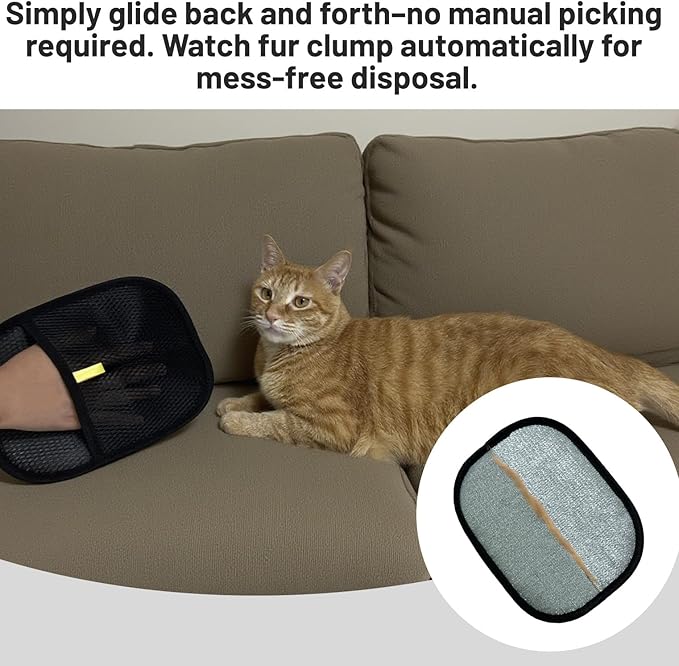 Pet Hair Remover Glove, Electrostatic Pet Hair Remover Glove,Cat & Dog Grooming Glove, Upgraded Fur Removal Tool for Furniture, Carpet, Couch, Car Seat (3pcs)