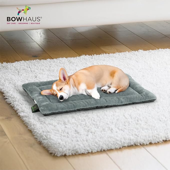 27.1" x 16.5” Machine-Washable Fluffy Dog Bed for 30" Kennel, Soft Crate Mat with Non-Slip Bottom, Cozy Pet Pad for Sleeping, Small, Medium Dog Kennel Flat Bed