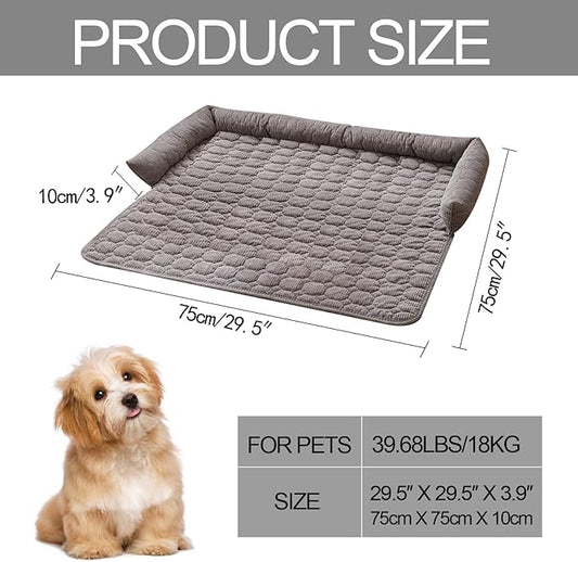 Dog Bed Mat - Washable Pet Furniture Protector with Anti-Slip Bottom for Small Dogs and Cats(Dark Gray)