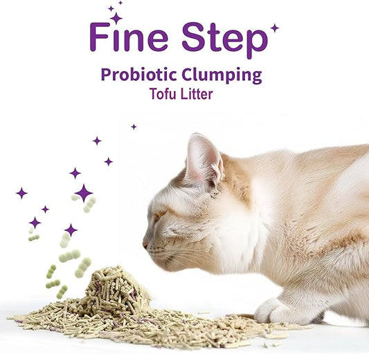 FreshWhisker Tofu Cat Litter, Ultimate Odor Control, Quick and Strong Clumping, Low Dust, Less Tracking, Less Cleanup, Longer Lasting Plant Based 5-in-1 Kitty Litter (Probiotic 5.5 LB Bag)