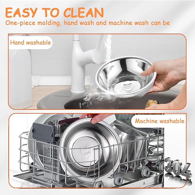 10 PCS 304 Stainless Steel Cat Bowls, Small Metal Pet Food Bowl (5.5in Diameter)