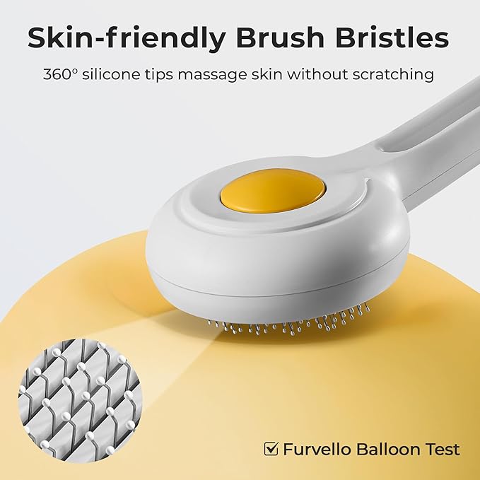 Self Cleaning Slicker Cat Brush - Skin Friendly Shedding Grooming Tool for Dogs & Cats, Pet Supplies Accessories, Deshedding Comb for Short Long Haired Kittens, Massage Function to Removes Loose Fur