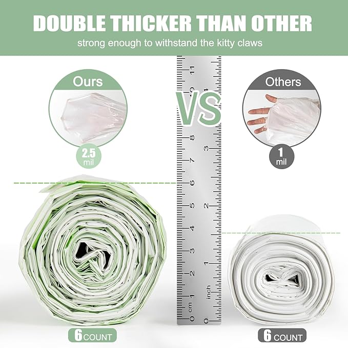 Cat Litter Box Liners Disposal Bags 36 Count, with Tie Handles,Large,37" x 17" Jumbo Drawstring Extra Durable Pet Cat Pan Liners for litter box Extra-Thick Kitty Litter Box Bag