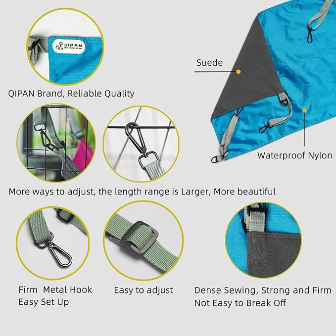 Cat Hammock - Washable Soft Outdoor Mat, Waterproof Cooling Pad for Cats & Small Animals (Large, Blue)