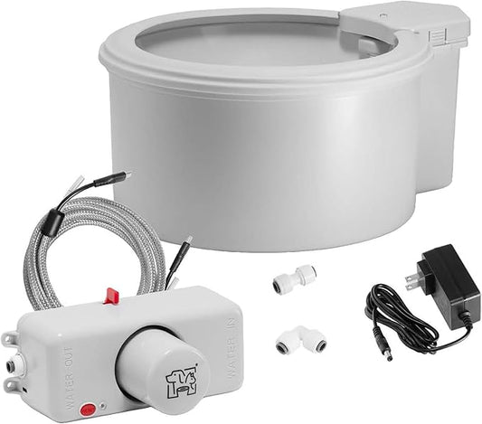 Always Full® 9" Pet Water Bowl and Wall Unit Bundle – Self-Refilling, Clean Filtered Water, Easy Home Connection, App-Enabled Hydration Tracking, Cat and Dog Water Bowls