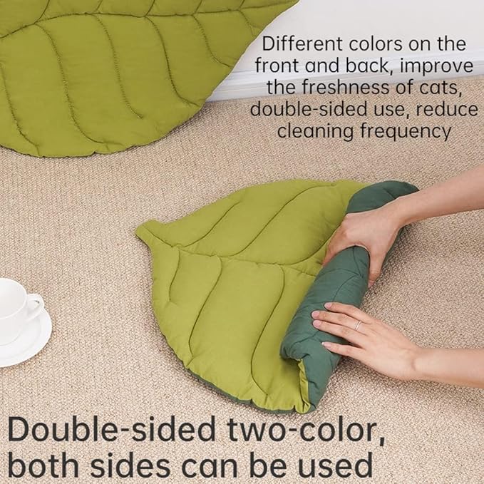 Leaf Shape Cat Nest Dog Double-Sided Mattress Pad Warm Comfortable Floor Cover Indoor Accessories (Heart Leaves)