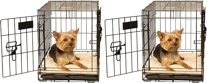 K&H Pet Products Self-Warming Dog Crate Bed, Machine Washable Dog Crate Mat, Tan X-Small 14 X 22 Inches (Pack of 2)